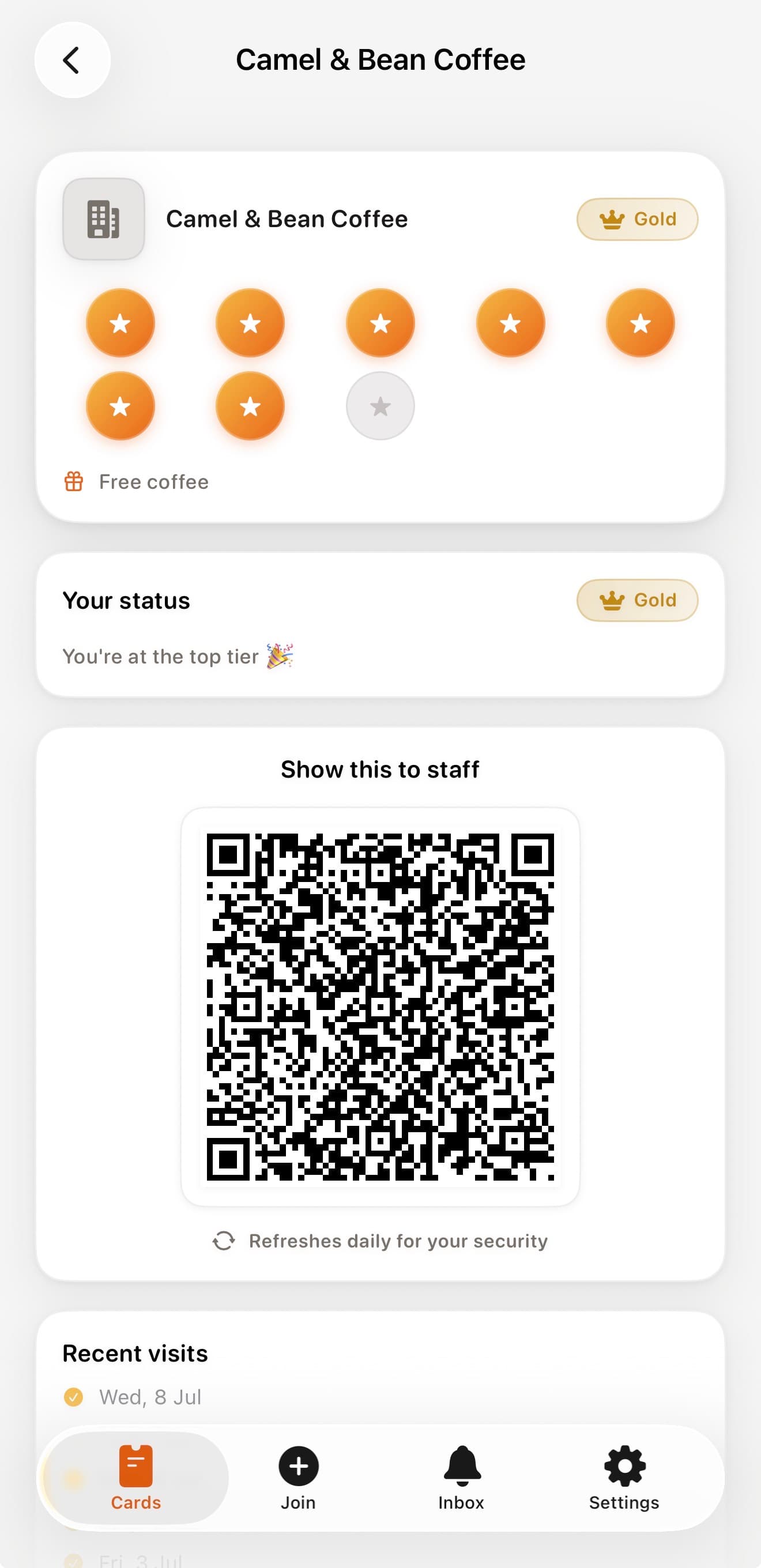 Loyalty card — ZUBUN app